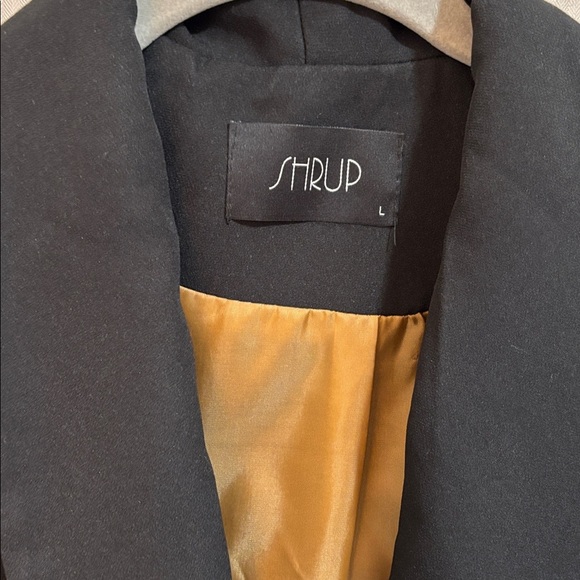 Black Double-Breasted Blazer with Gold Buttons - Picture 3 of 6